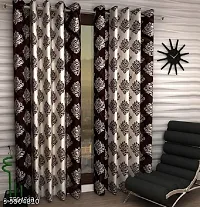 Brown Set Of 2 Beautiful Door Curtains 7 Feet-thumb1