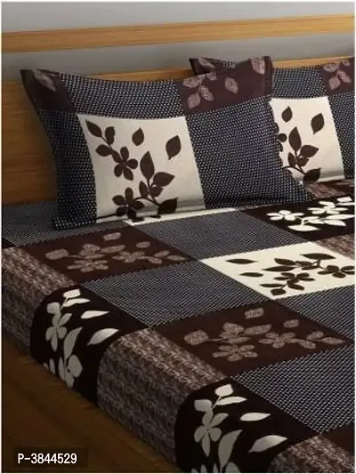 Printed Polycotton Double Bedsheet with two Pillow Covers-thumb2