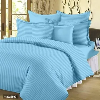 Classic Cotton Striped Bedsheet with Pillow Covers-thumb0