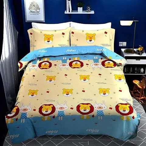 ADEGIA Present Glace Cotton lite Weight 234 TC Double Bedsheet with 2 Free Maching Pillow Covers Size 90 by 90 inch