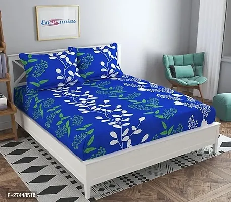 Stylish Fancy Cotton 3D Printed 1 Double Bedsheet - 2 Pillowcovers