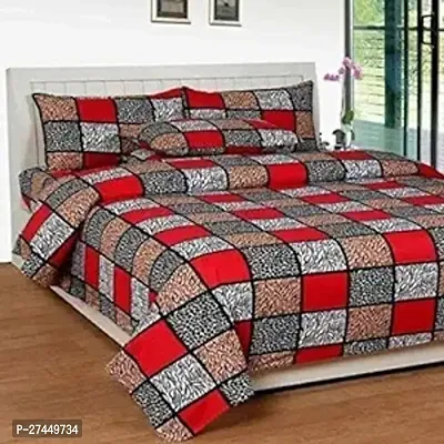 Classic Polyester Printed Bedsheet with Pillow Cover-thumb0