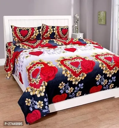 Classic Polyester Printed Bedsheet with Pillow Cover-thumb0
