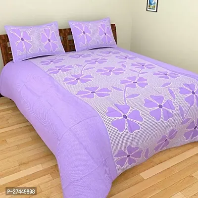 Classic Polyester Printed Bedsheet with Pillow Cover-thumb0