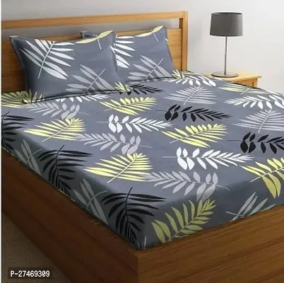 Stylish Fancy Cotton 3D Printed 1 Double Bedsheet - 2 Pillowcovers