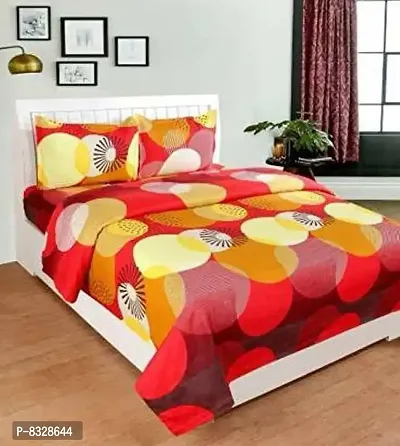 Stylish Fancy Cotton 3D Printed 1 Double Bedsheet - 2 Pillowcovers-thumb0