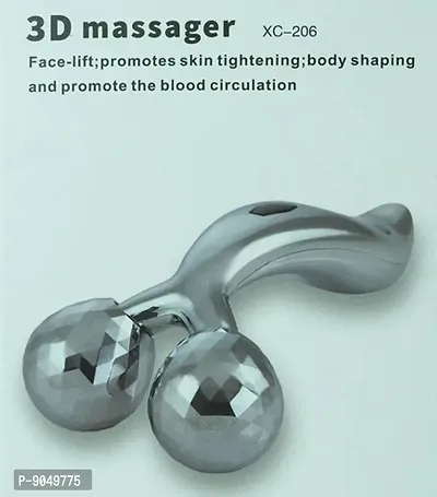 3D Y Shape Massager 360 Rotate Full Body Massage for Face Lifting Wrinkle Remover, Silver.-thumb0