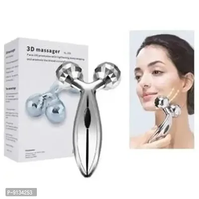 360 Rotate Roller Face Body Massager Wrinkle Remover for Skin Lifting (SILVER)-thumb0