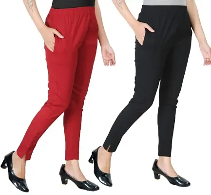 Buy Istyle Can Fashionable Lycra Stretchable Slim Fit Straight Casual Cigarette  Pants for Girls/Ladies/Women (Navy Blue, Small) at Amazon.in
