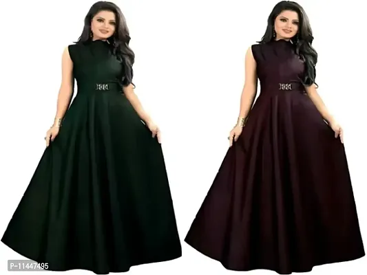 Fancy Satin Gown For Women Pack of 2