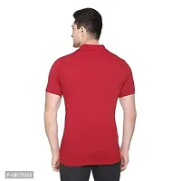 Mens Solid Polo T-Shirt Red-thumb1