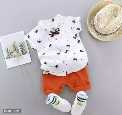 Stylish Cotton Blend Multicoloured Shirts with Capris For Boys