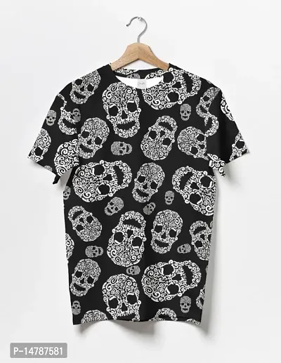 Crastic Printed Round Neck Half Sleeve T-shirt-thumb0