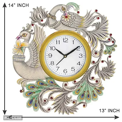 GULABIART Wooden Analog Wall Clock Design for Home Hall Living Room Decor Office Kids Bedroom Stylish Design TIK Tok Movement 15 X 13inch (GA-HK478)-thumb2