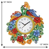 GULABIART Wooden Analog Wall Clock for Home Hall Living Room Decor Office Kids Bedroom Stylish Design TIK Tok Movement 15 X 13inch (GA-HK475)-thumb1