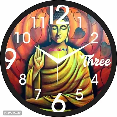 GULABIART Designer Wall Clock 11X11 Inches Digital Buddha Print/Designer Wall Clock or Home/Living Room/Bedroom/Kitchen and Office-thumb0