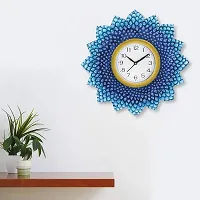 GulabiArt Wooden Analog Wall Clock Design for Home Hall Living Room Decor Office Kids Bedroom Stylish Ethnic Antique Decorative Design Peacock 13.5X13.5 INCH (GA-HK30)-thumb2