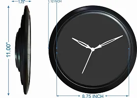 GULABIART Plastic Round Analog Wall Clock, Wall Clock for Wall Stylish, Big Bold Easy to Read Numbers, Black Background, with Glass, Plastic Ring Wall Clock-thumb1