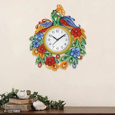 GULABIART Wooden Analog Wall Clock for Home Hall Living Room Decor Office Kids Bedroom Stylish Design TIK Tok Movement 15 X 13inch (GA-HK475)-thumb3