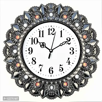 GULABIART Analog Black Wall Clock for Home/Living Room/Bedroom/Kitchen and Office Star Unique Design 12X12 Inch (30.50 cm X 30.50 cm)-thumb0