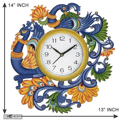 GULABIART Wooden Analog Wall Clock Design for Home Hall Living Room Decor Office Kids Bedroom Stylish Design TIK Tok Movement 15 X 13inch (GA-HK560)-thumb2