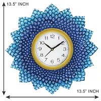 GulabiArt Wooden Analog Wall Clock Design for Home Hall Living Room Decor Office Kids Bedroom Stylish Ethnic Antique Decorative Design Peacock 13.5X13.5 INCH (GA-HK30)-thumb1