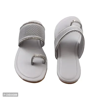 Elegant Grey Synthetic  Fashion Flats For Women-thumb0