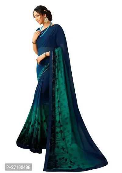 Beautiful Navy Blue Cotton Silk Saree with Blouse piece For Women-thumb0