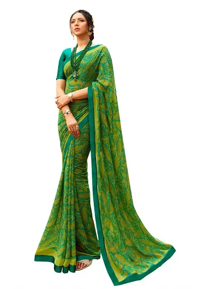 New Stylish Georgette Sarees with Blouse Piece