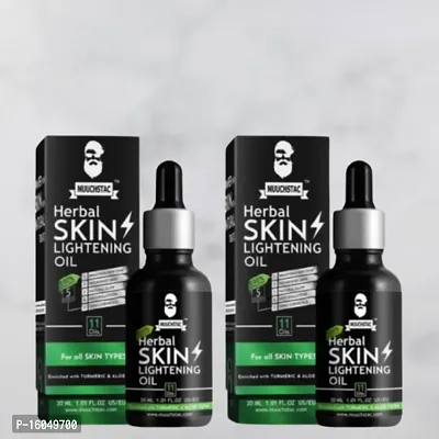 Muuchstac Herbal Skin Lightening Serum for Men Enriched with Haldi  Aloevera, Fast Absorbing, Light Weight, Non-Sticky, Glowing Skin Nourishment Serum - 30 ML-thumb0
