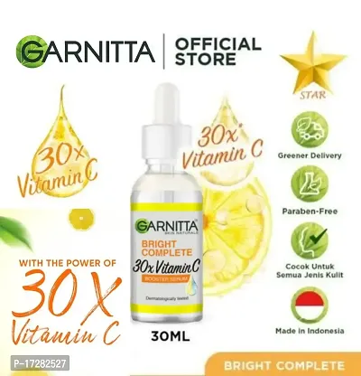 Garnitta Skin Naturals, Face Serum, For Brighter  Clear Skin, Bright Complete Vitamin C Booster, 30 ml