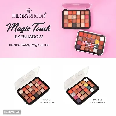Hilary Rhoda Magic Touch 24 Pigmented Eyeshadow Palette for Women, Waterprooof Long Lasting Eye Glitter Palette for Eye Makeup, 28g (Secret Crush -01)-thumb2