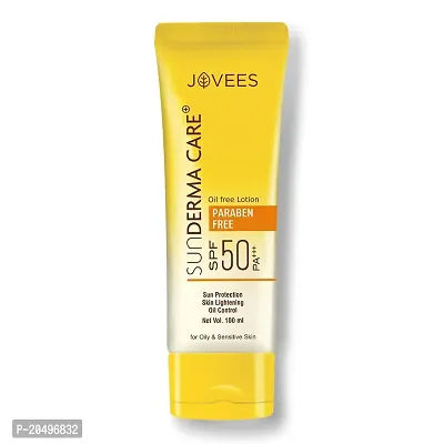 Jovees Herbal Sun Derma Care Lotion SPF 50 PA+++ Broad Spectrum | Oil Free | Quick Absorption | Lightweight |UVA  UVB Protection | For oily and sensitive skin | Paraben And Alcohol Free | 100ML