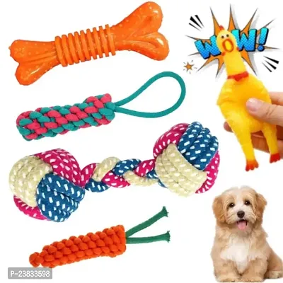 Toys for Dogs chew Toys for Puppies and Chew Toy Puppy Toys for Small to Medium Dogs Accessories pet Toys Dog teether Toy Rope Toys for Dogs Toys for Puppy Rope Toy - Pack of 5-thumb0