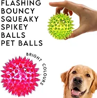 Puppies Combo Toys for Dogs Squeaky Squawking Chicken Rubber Dog Toys with Sound | Rope Chew Toy | Spike Ball | Toys for Puppies - Pack of 4-thumb2
