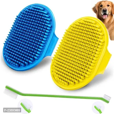 Buy Pet Shampoo Bath Brush Soothing Massage Rubber Comb With Adjustable Ring Handle For Long Short Haired Dogs And Cats Grooming Toothbrush For Pets Dog Cat Cat Horse Rabbit Online In