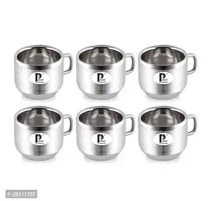 Piquant Kitchenware Stainless Steel Apple Tea And Coffee Cup Set Of 6