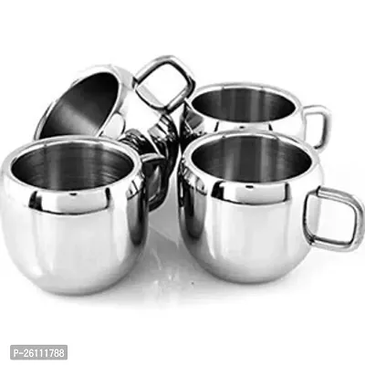 Frolax Stainless Steel Apple Tea And Coffee Cup Set Of 4 Pcs-thumb0