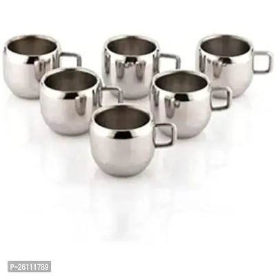 Frolax Stainless Steel Apple Tea And Coffee Cup Set Of 6 Pcs-thumb0