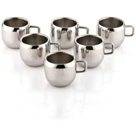 Frolax Stainless Steel Apple Tea And Coffee Cup Set Of 6 Pcs