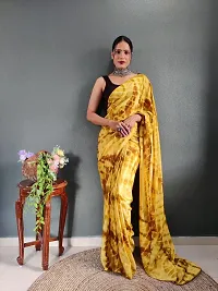 Elegant Golden Art Silk Saree with Blouse piece For Women-thumb3