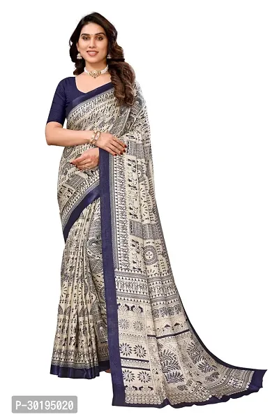 Elegant Blue Art Silk Saree with Blouse piece For Women-thumb3