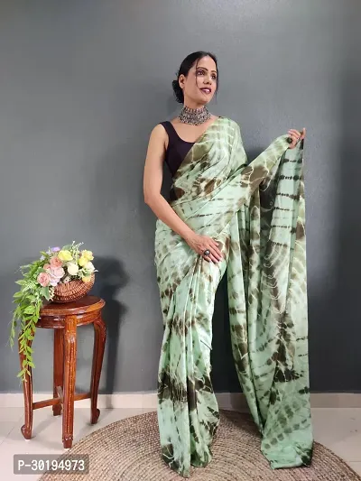 Elegant Green Art Silk Saree with Blouse piece For Women-thumb2