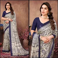 Elegant Blue Art Silk Saree with Blouse piece For Women-thumb3