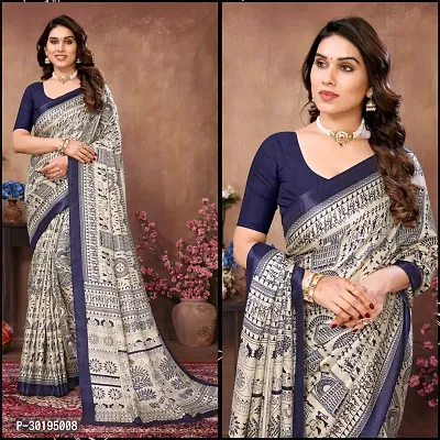 Elegant Blue Art Silk Saree with Blouse piece For Women-thumb4