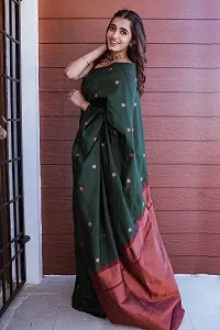 Elegant Green Art Silk Saree with Blouse piece For Women-thumb3