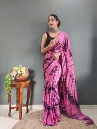 Elegant Pink Art Silk Saree with Blouse piece For Women-thumb1