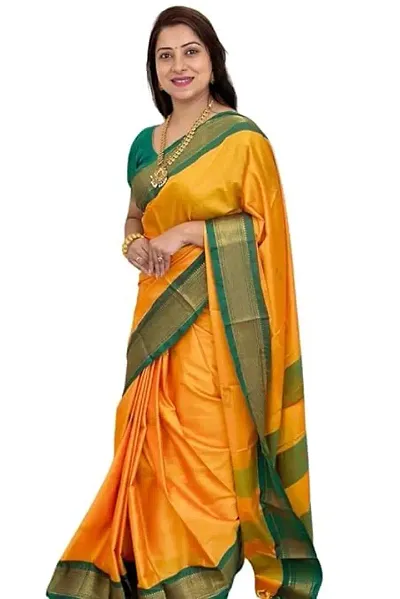 Alluring Art Silk Saree with Blouse piece 