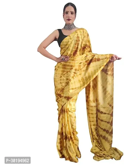 Elegant Golden Art Silk Saree with Blouse piece For Women