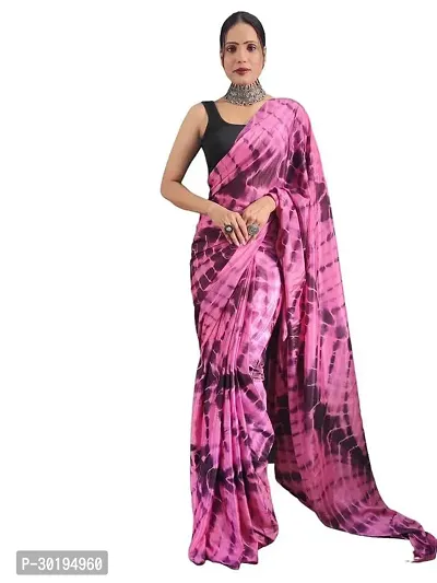 Elegant Pink Art Silk Saree with Blouse piece For Women-thumb0